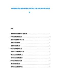 中國網絡安全服務市場需求及解決方案與競爭態勢分析報告