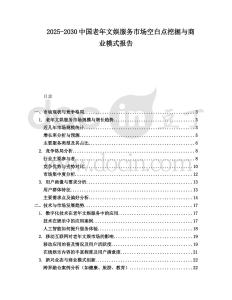 2025-2030中國老年文娛服務(wù)市場空白點挖掘與商業(yè)模式報告