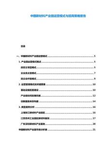 中國新材料產(chǎn)業(yè)園運(yùn)營模式與招商策略報(bào)告