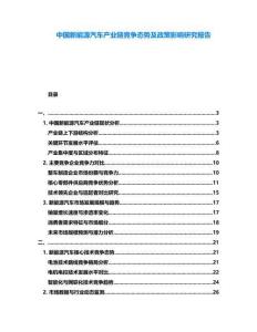 中國新能源汽車產(chǎn)業(yè)鏈競爭態(tài)勢及政策影響研究報告