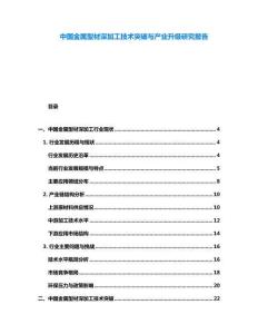 中國(guó)金屬型材深加工技術(shù)突破與產(chǎn)業(yè)升級(jí)研究報(bào)告