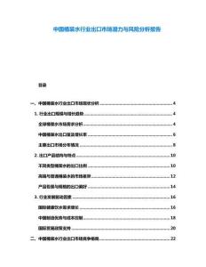 中國桶裝水行業(yè)出口市場潛力與風(fēng)險分析報告