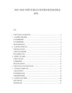 2025-2030中國汽車展示行業市場分析及商業機會研究
