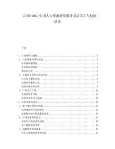 2025-2030中國人力資源增值服務(wù)靈活用工與技能培訓