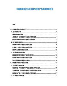 中國新型顯示技術突破與終端產品應用前景評估