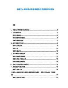 中國無人駕駛技術(shù)競爭格局及投資風(fēng)險(xiǎn)評估報(bào)告
