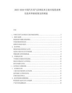 2025-2030中國(guó)汽車尾氣治理技術(shù)方案市場(chǎng)需求增長(zhǎng)技術(shù)革新政策支持規(guī)劃