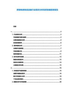 跨境電商物流運(yùn)輸行業(yè)現(xiàn)狀分析投資發(fā)展前景報(bào)告