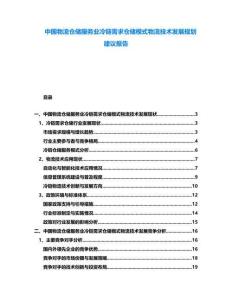 中國物流倉儲服務業(yè)冷鏈需求倉儲模式物流技術發(fā)展規(guī)劃建議報告