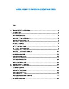 中國稀土材料產(chǎn)業(yè)鏈供需格局與競爭策略研究報(bào)告