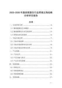 2025-2030年腹部揉腹儀行業跨境出海戰略分析研究報告