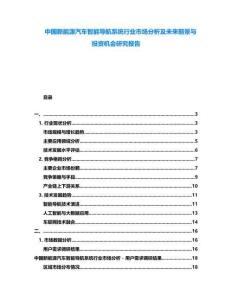 中國(guó)新能源汽車(chē)智能導(dǎo)航系統(tǒng)行業(yè)市場(chǎng)分析及未來(lái)前景與投資機(jī)會(huì)研究報(bào)告