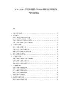 2025-2030中國區塊鏈技術行業市場趨勢及投資戰略研究報告
