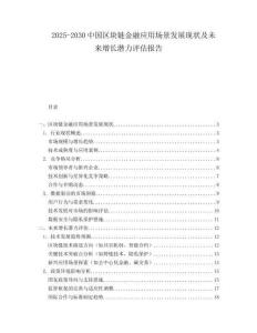 2025-2030中國區塊鏈金融應用場景發展現狀及未來增長潛力評估報告