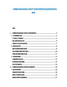 中國(guó)航空發(fā)動(dòng)機(jī)核心部件產(chǎn)業(yè)鏈供需研究及投資風(fēng)險(xiǎn)評(píng)估報(bào)告