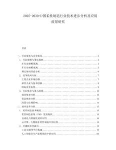 2025-2030中國柔性制造行業(yè)技術(shù)進步分析及應(yīng)用前景研究
