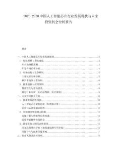 2025-2030中國人工智能芯片行業(yè)發(fā)展現(xiàn)狀與未來投資機(jī)會(huì)分析報(bào)告