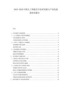 2025-2030中國人工智能芯片技術突破與產業化前景研究報告