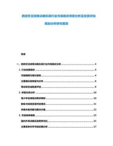 西班牙足球青訓(xùn)俱樂部行業(yè)市場(chǎng)現(xiàn)狀供需分析及投資評(píng)估規(guī)劃分析研究報(bào)告
