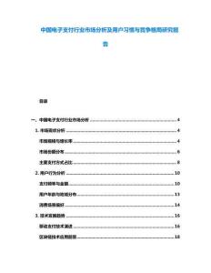 中國(guó)電子支付行業(yè)市場(chǎng)分析及用戶(hù)習(xí)慣與競(jìng)爭(zhēng)格局研究報(bào)告