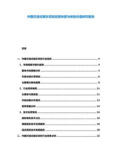 中國沉浸式娛樂項目投資熱度與體驗價值研究報告
