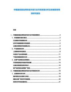 中國(guó)通信基站用微波天線行業(yè)市場(chǎng)發(fā)展分析及發(fā)展前景預(yù)測(cè)研究報(bào)告