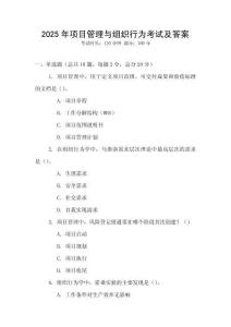 2025年項(xiàng)目管理與組織行為考試及答案