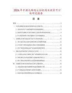 2026年中國無繩吸塵掃把項目投資可行性研究報告
