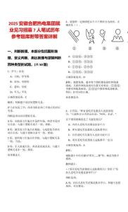 2025安徽合肥熱電集團(tuán)就業(yè)見(jiàn)習(xí)招募7人筆試歷年參考題庫(kù)附帶答案詳解