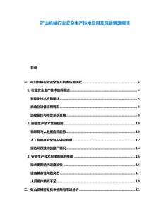 礦山機(jī)械行業(yè)安全生產(chǎn)技術(shù)應(yīng)用及風(fēng)險(xiǎn)管理報(bào)告