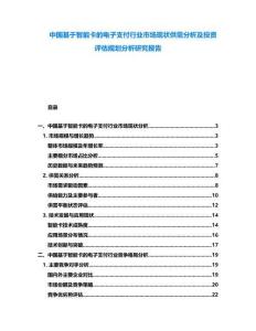 中國(guó)基于智能卡的電子支付行業(yè)市場(chǎng)現(xiàn)狀供需分析及投資評(píng)估規(guī)劃分析研究報(bào)告