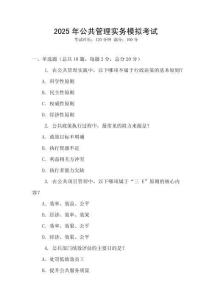 2025年公共管理實務模擬考試