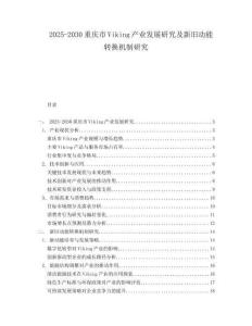 2025-2030重慶市Viking產業發展研究及新舊動能轉換機制研究