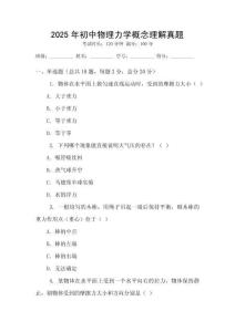 2025年初中物理力學概念理解真題
