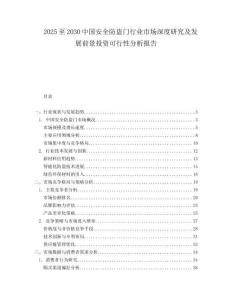 2025至2030中國安全防盜門行業市場深度研究及發展前景投資可行性分析報告
