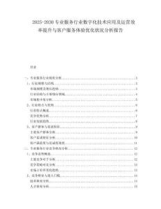 2025-2030專業服務行業數字化技術應用及運營效率提升與客戶服務體驗優化狀況分析報告