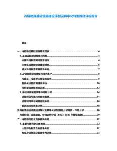冷鏈物流基礎設施建設現(xiàn)狀及數(shù)字化轉型路徑分析報告