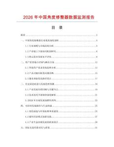 2026年中國角度修整器數據監測報告