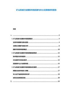 礦山機(jī)械行業(yè)國(guó)際市場(chǎng)拓展與本土化策略研究報(bào)告