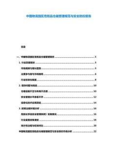 中國物流園區(qū)危險品倉儲管理規(guī)范與安全防控報告