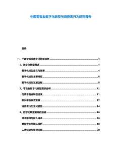 中國零售業(yè)數(shù)字化轉(zhuǎn)型與消費(fèi)者行為研究報(bào)告