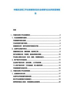 中國靈活用工平臺發展現狀及社會保障與企業風險管理報告