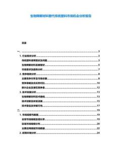 生物降解材料替代傳統(tǒng)塑料市場(chǎng)機(jī)會(huì)分析報(bào)告