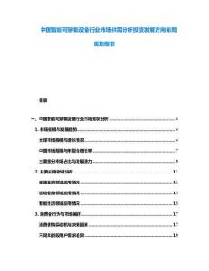 中國智能可穿戴設(shè)備行業(yè)市場(chǎng)供需分析投資發(fā)展方向布局規(guī)劃報(bào)告