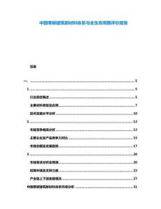 中國零碳建筑新材料體系與全生命周期評價報告