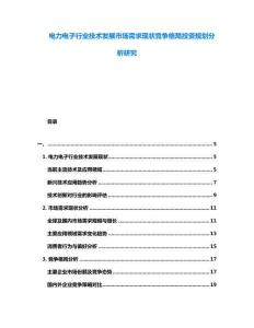 電力電子行業(yè)技術(shù)發(fā)展市場(chǎng)需求現(xiàn)狀競(jìng)爭(zhēng)格局投資規(guī)劃分析研究