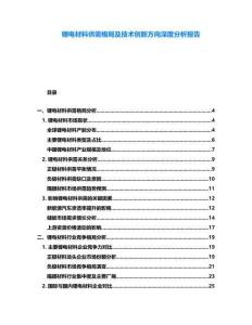 鋰電材料供需格局及技術(shù)創(chuàng)新方向深度分析報(bào)告