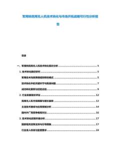 軍用轉(zhuǎn)民用無(wú)人機(jī)技術(shù)轉(zhuǎn)化與市場(chǎng)開(kāi)拓戰(zhàn)略可行性分析報(bào)告