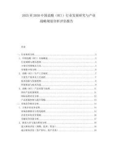 2025至2030中國鹽酸（HCl）行業發展研究與產業戰略規劃分析評估報告