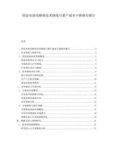 固態(tài)電池電解質(zhì)技術(shù)路線與量產(chǎn)成本下降路徑報(bào)告